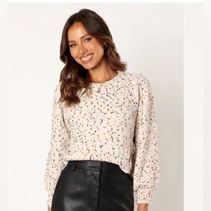 Petal&Pup Multi Dot Crewneck Knit Sweater - Cream